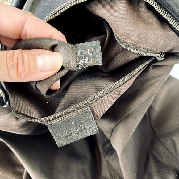 Authentic GUCCI Medium GG Monogram Tan Canvas Sukey Tote Handbag Purse - Picture 9 of 16